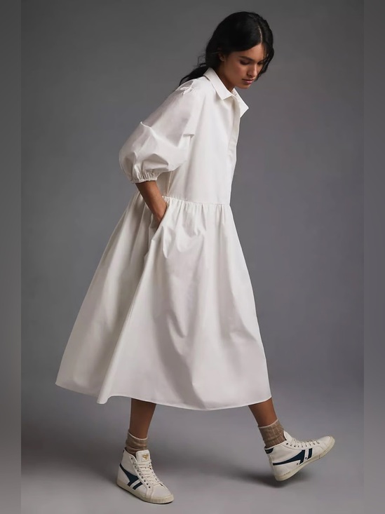 Mare Mare Dresses & Skirts - Mare Mare x Anthropologie White Poplin Oversized Shirt Dress Size XS